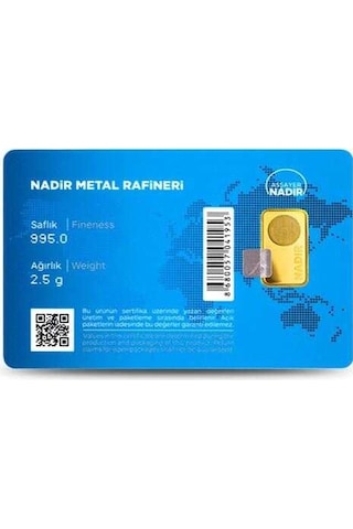 Nadir 2.5 Gram 24 Ayar Külçe Altın