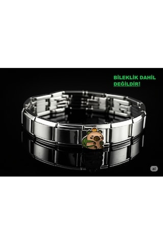 Capybara Çantalı İtalyan Bileklik Charmı - Sadece Charm Gönderilir Kahverengi