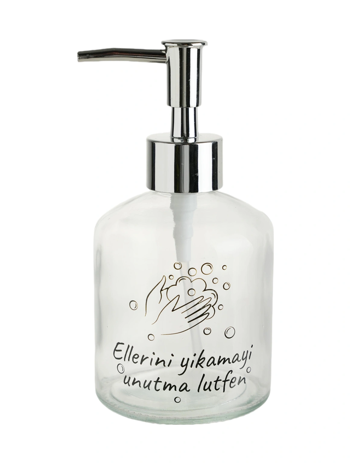 2 Adet Cam Sıvı Sabunluk,lütfen Yazılı 300ml Banyo Seti 7,6x15,5cm Çok Renkli