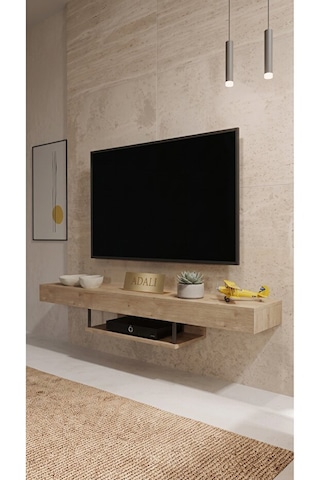 Modern 150 Cm Duvara Monte Tv Ünitesi Çok Amaçlı Televizyon Ünitesi Dekoratif Tv Sehpası Sonomo