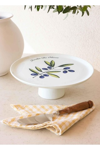The Mia Olivos Ayaklı Servis Tabağı 10x30 Cm Çok Renkli