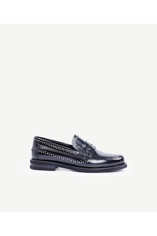 Yargıcı Zımba Detaylı Deri Loafer 25kkay4032x 001 Siyah