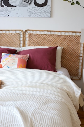 Vivamaison Çift Kişilik Waffle Pike Yatak Örtüsü Pamuklu Beyaz