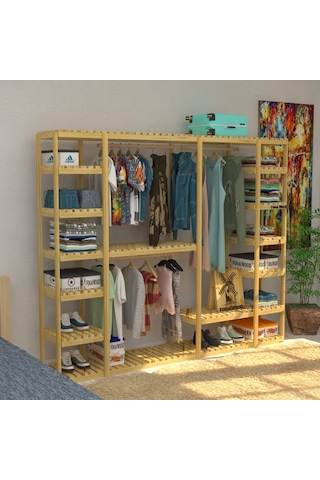 Megalo - Açık Ahşap Elbise Dolabı , Gardırop