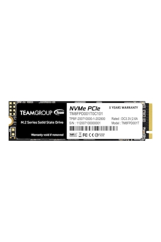 Team MP33 Pro TM8FPD001T0C101 1 TB 2100/1700 MB/S PCIe Gen3x4 NVMe M.2 SSD