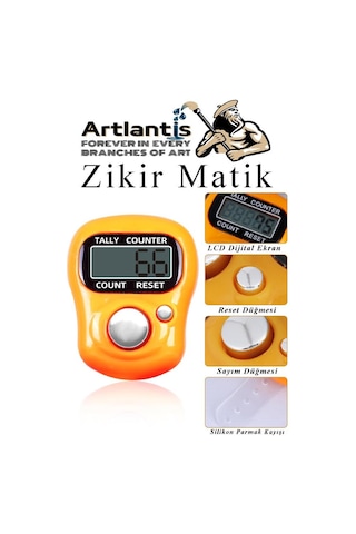 Zikir Matik 2 Adet Hediyelik Dua Tespihat Sayacı Tesbih Pilli Lcd Ekranlı Parmak Yüzük Zikir Matik