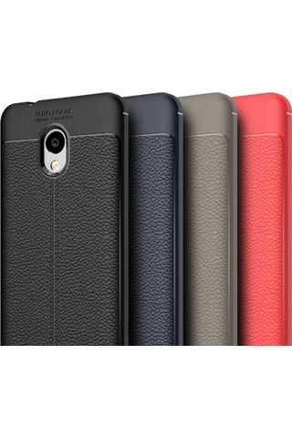 Meizu M5S Kılıf Deri Görünümlü Renk Atmayan Dayanaklı Silikon Kapak Niss