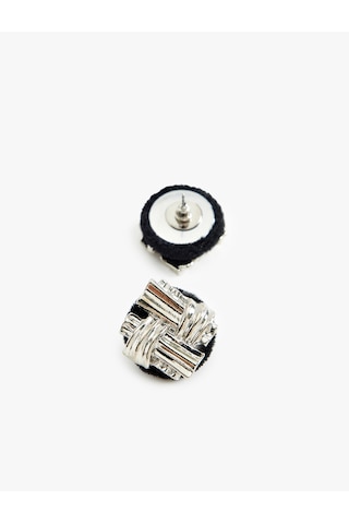 Koton Soyut Küpe Peluş Detaylı Siyah 5wak70393aa Siyah
