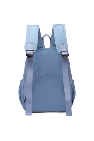 Hüvendo Smart Su Geçirmez Krınkıl Kumaş Tablet Bölmeli Orta Boy Kadın Günlük Sırt Çantası Jeans Mavi Jeans Mavi