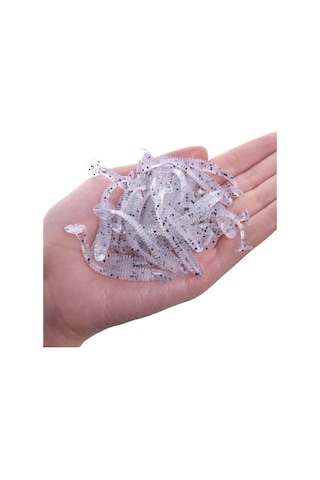 4,8 Cm - 10 Adet Yapay Silikon Yumuşak Sahte Solucan Balık Yemi
