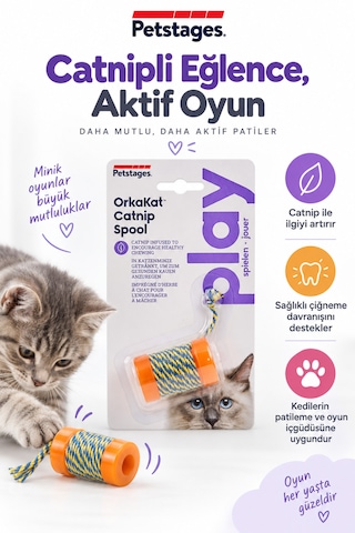 Petstages Orkakat Catnip Spool Catnipli Kedi Oyuncağı - Dayanıklı Ve Güvenli
