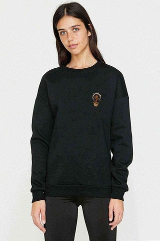 Groot Music Dans Baskılı Siyah Kadın Sweashirt (528411164)