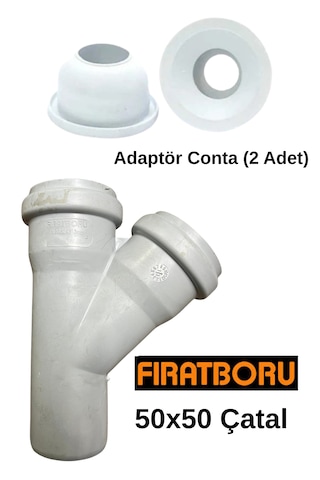Lavabo Altı Gider İçin 50x50 Y Çatal 50x90 Dirsek Adaptör Conta Takoz 2 Adet