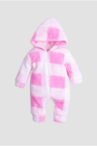 Kışlık Tatlı Peluş Welsoft Tulum Kız Bebek Tulum Pembe