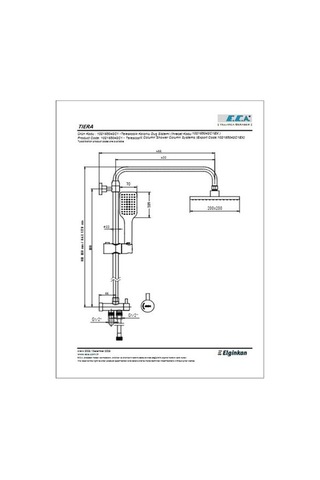 Tiera Teleskobik Kolonlu Duş Sistemi Mat Siyah 200x200 Gümüş