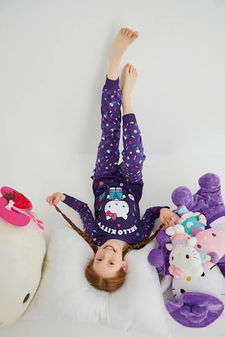 Hello Kitty Kız Çocuk Kız Uzun Kol 100% Pamuklu Pijama Takımı Renklı