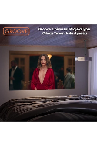 Vankyo Groove 30-60cm Alüminyum Projeksiyon Cihazı Tavan Askı Aparatı Duvar Bağlantı Aparatı Universal Projector Siyah 360 Dönebilen Tripod Yuvalı