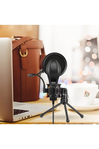 Pop Filtresi Masaüstü Mikrofon Standı Podcast'ler, Akış Ve Toplantılar İçin Şok Montajı Ve Tutucu İle