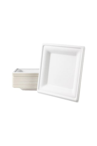Roll-up Nature Ekolojik Karton Kağıt Parti Tek Kullanımlık Kare Tabak - 20 Cm. - 6 Adetlik 3 Paket