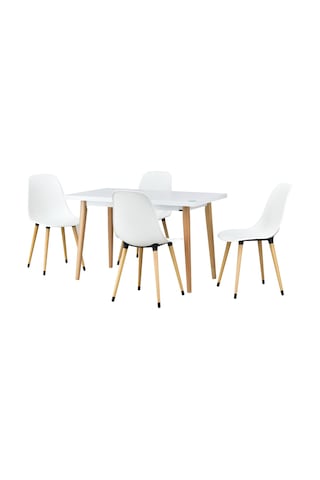 Vilinze Eames Sandalye Avanos Ahşap Mdf Mutfak Masası Takımı - 70x120 Cm Beyaz
