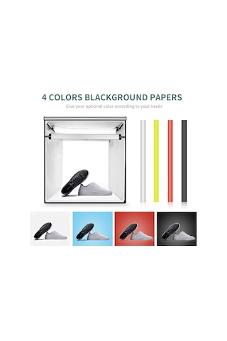 LED Işıklı 40 x 40 CM Profesyonel Fotoğraf Ürün Çekim Çadırı