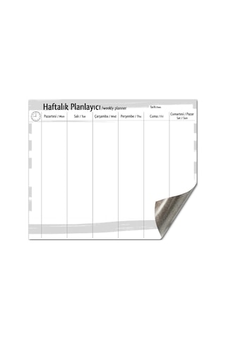 Mıknatıslı Duvar Panosu Haftalık Planlayıcı Yaz Sil 50X70 Cm