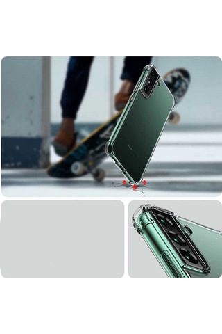 Mobilteam Galaxy S22 Plus Uyumlu Kamera Korumalı Nitro Anti Shock Silikon-renksiz Renksiz