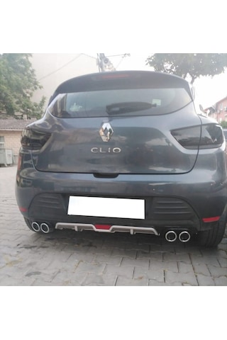 Renault Clio Mk4 Gri Difüzör 4 Krom Uyumluegzoz Görünümlü Difizör Arka Ek Body Kit 2012-2019