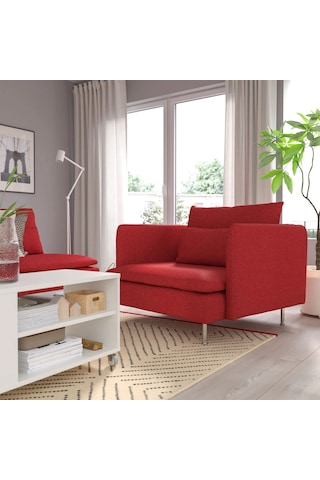 Ikea Kırmızı Rahat Kanepe - Tekli Koltuk