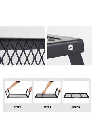 Açık Kamp Hafif Su Geçirmez Katlanır Masa Kendi Kendine Sürüş Seyahat Taşınabilir Barbekü Masası Siyah