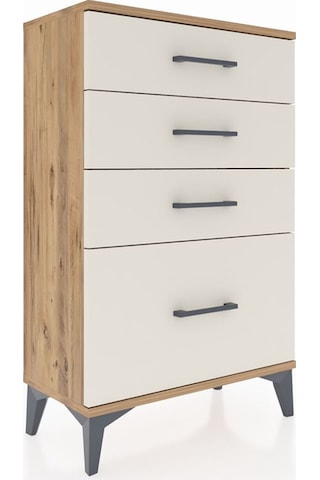 Arges Komodin 4 Çekmeceli 60x30x96 Çam-aytaşı Çam