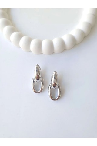 Çelik Silver Hoop Küpe Sevgiliye Hediye