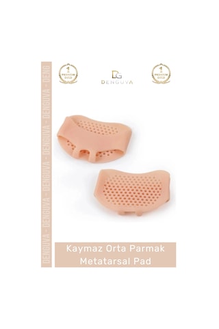 Parmakpadi Ergonomik Hava Kanallı Kaymaz Topuklu Ayakkabı Ten Rengi Jel Orta Parmak Metatarsal Pad