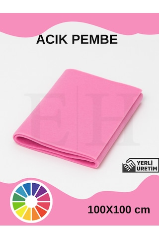 Pembe Renk Metrelik Ince Keçe Kumaş Keçe 1 Mm Aktivite Keçesi Renkli Keçe 1 Metre 100 Cm X 100 Cm