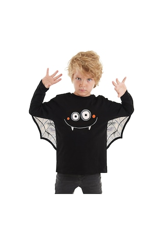 Denokids Halloween Cadılar Bayramı Erkek Çocuk Kostüm Siyah T-shirt