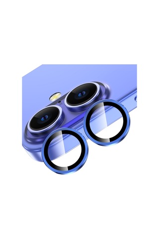 Apple Uyumlu iPhone 16 Plus Raze Metal Kamera Lens Koruyucu Lacivert
