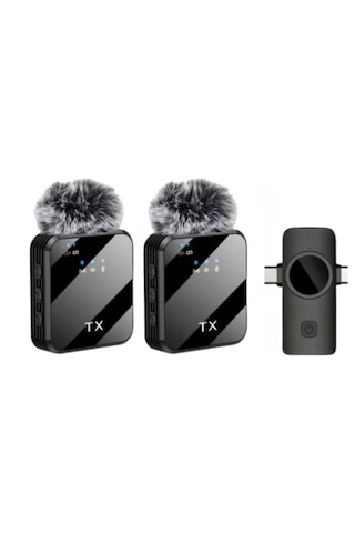 Kablosuz Yaka Mikrofonu Tip-c Android Kamera Iphone Uyumlu Stüdyo Mikrof
