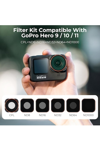 K&f Concept Gopro Uyumlu 6 Lı Set - Cpl + Nd8 + Nd16 + Nd32 + Nd64 + Nd1000