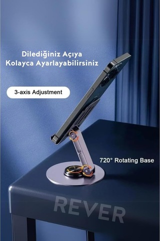 Lexroo Masaüstü Telefon Tutucu Metal Katlanabilir 360 Ayarlanabilir Yükseklik Ve Açı Ayarlı Diğer