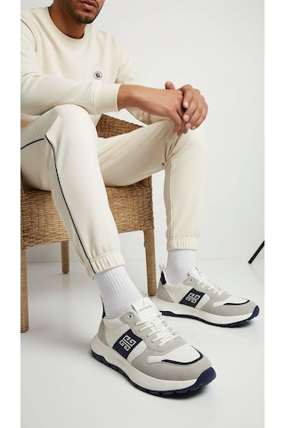 Voyager E435 Krem Erkek Deri Günlük Sneaker Krem