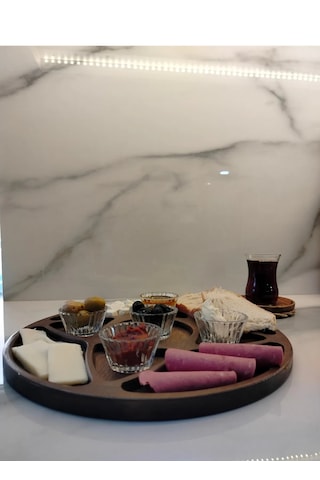 5 Mini Kaseli Ahşap Kahvaltılık Sunumluk Ahşap