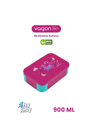 Vagonlife 900 Ml Tek Kat 3 Bölme Çocuk Beslenme Kutusu -ffb1270 Pembe