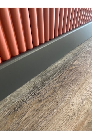 10 Cm Düz Antrasit Pvc Kaplama Parke Süpürgelik