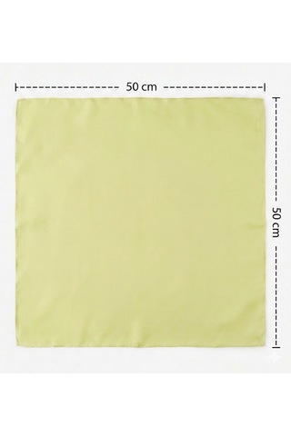 Jz Shop Düz Sade Şifon Kare Fular - Zarif Kadın Boyun Fuları Ve Bandana 50x50cm Açık Sarı
