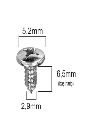 Aletçantam Silindir Başlı Küçük Mini Sac Vida Ysb 2.9x6.5 -500 A