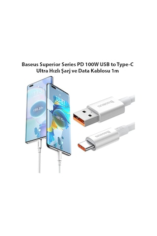 Baseus Superior Series PD 100W USB to Type-C Ultra Hızlı Şarj Data Kablosu