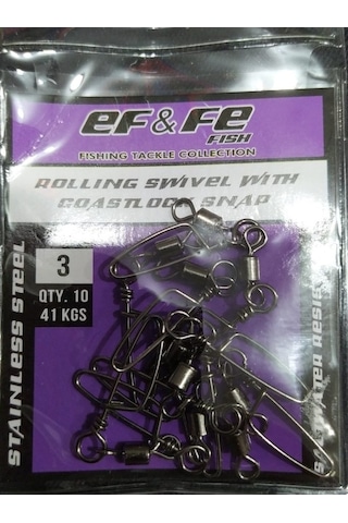 Effe Klips Rolling Swivel Coastlock Snap-4/0-2/0-1-3-5-7-8-10- Nu