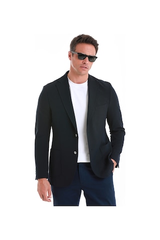 Hatemoğlu Lacivert Slim Fit Düz Mono Yaka Casual Ceket 14162124c001 005 Lacivert