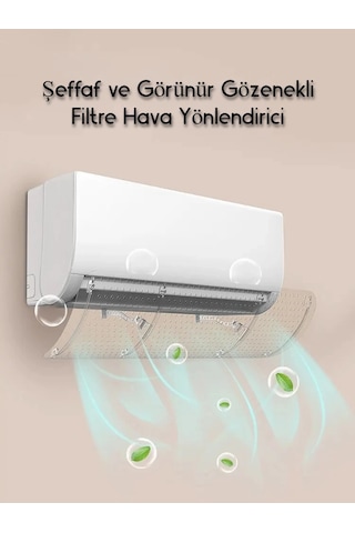 Dailytech Şeffaf Klima Yönlendirici Aparatı Bakteri Önleyici Temiz Hava Basit Kurulum Filtre -