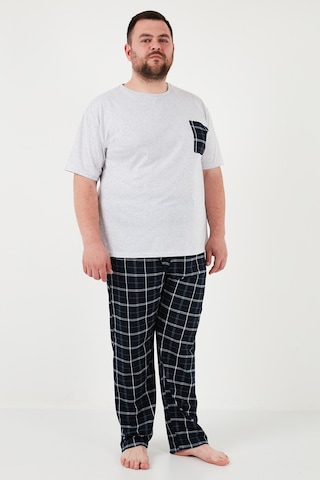 Buratti Pamuklu Regular Fit Büyük Beden Erkek Pijama Takımı 6572002B Gri Melanj